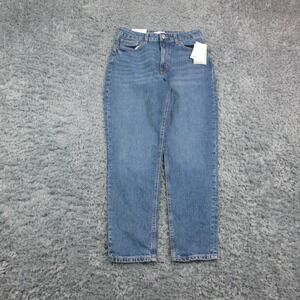 H&M Jeans Womens 6 Blue High Waist Mom Ankle Comfort Stretch 28x27* NWT